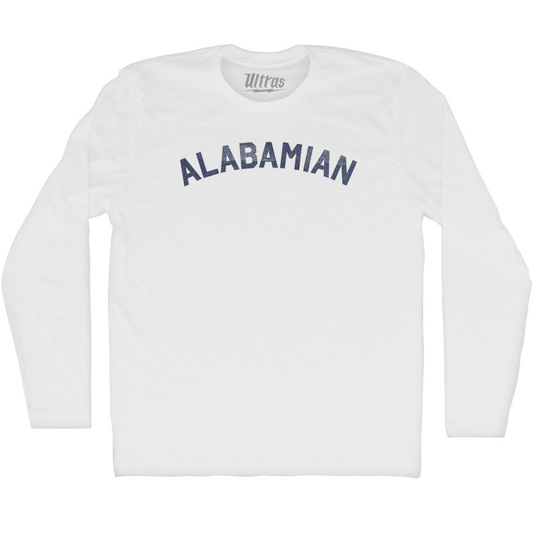 Alabamian Adult Cotton Long Sleeve T-shirt - White