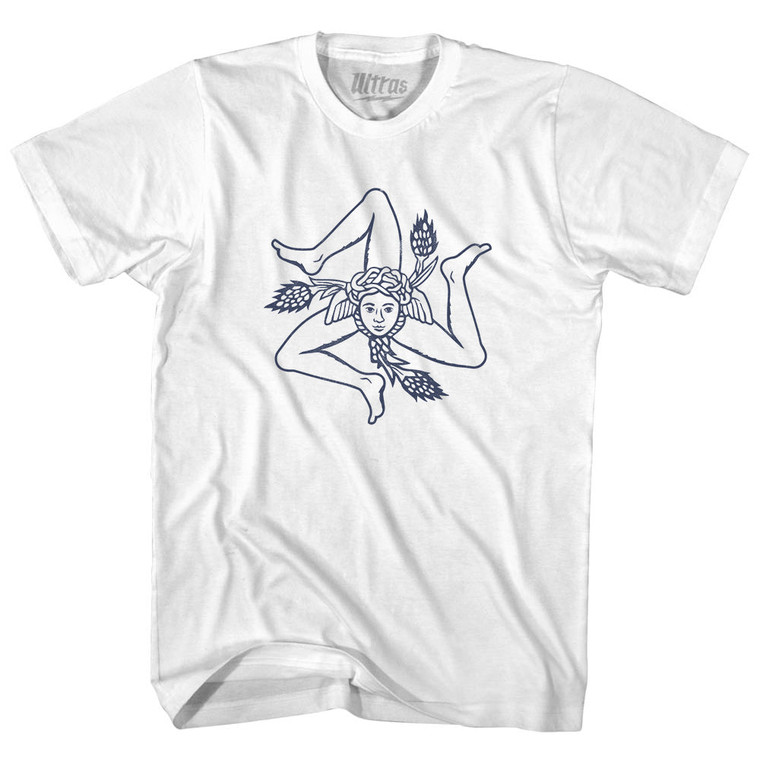 Sicily Flag Womens Cotton Junior Cut T-Shirt - White