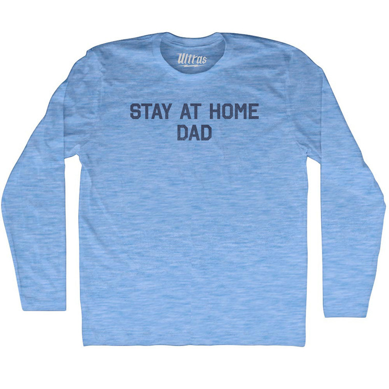 Stay At Home Dad Adult Tri-Blend Long Sleeve T-shirt - Athletic Blue