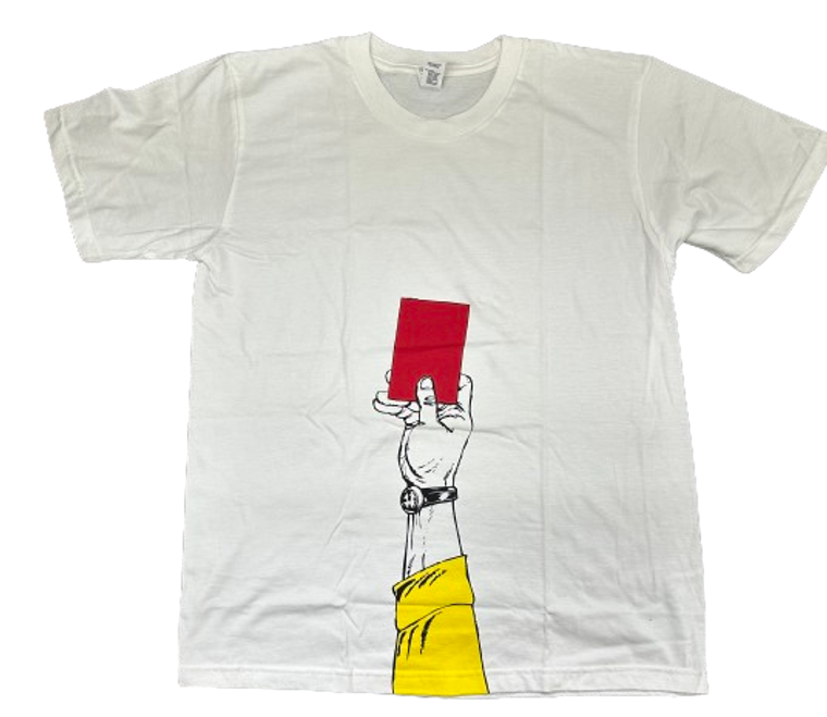 YOUTH LARGE- Referee Red Card- White T-shirt- Final Sale Z77