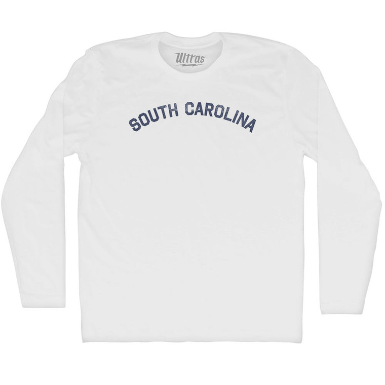 South Carolina Adult Cotton Long Sleeve T-shirt - White