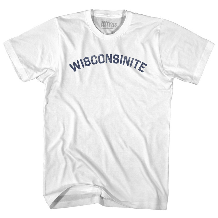 Wisconsinite Adult Cotton T-shirt - White