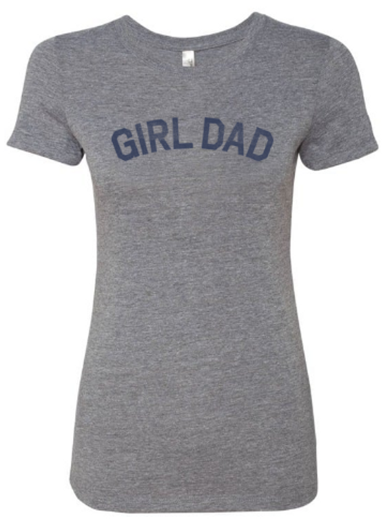 WOMEN MEDIUM- Girl Dad Womens Tri-Blend Junior Cut T-Shirt - Athletic Grey- Final Sale F8