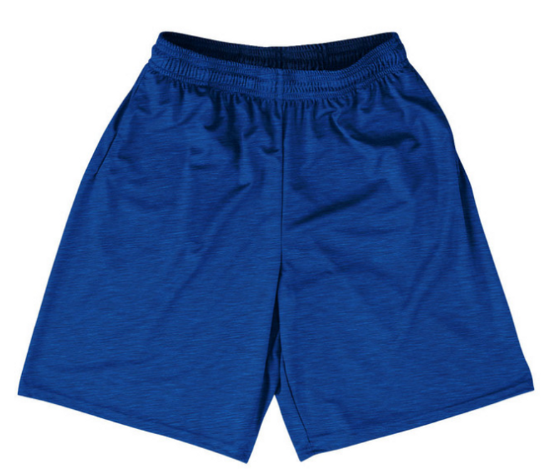 ADULT SMALL- Heathered Lacrosse Shorts Made In USA - Blue Royal- Final Sale ZT421