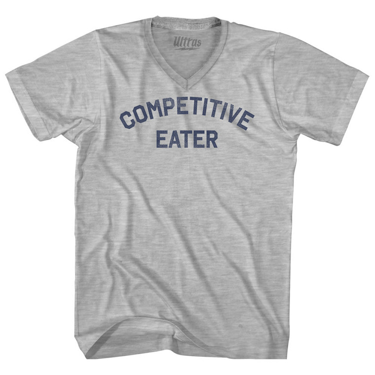 Competitive Adult Cotton V-neck T-shirt - Grey Heather