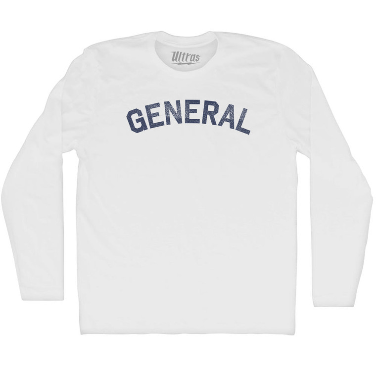General Adult Cotton Long Sleeve T-shirt - White