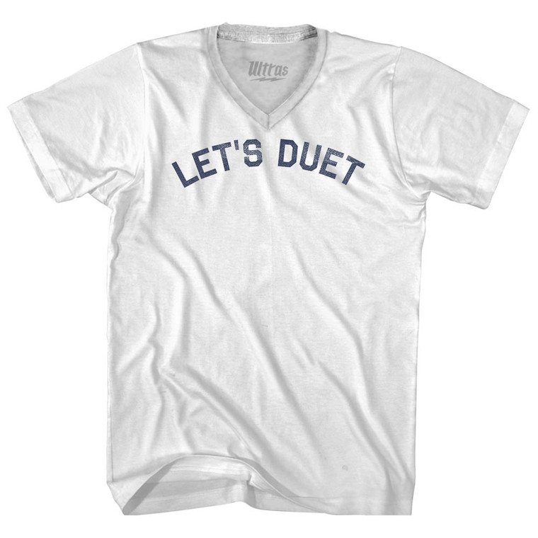 Let's Duet Adult Tri-Blend V-neck T-shirt - White