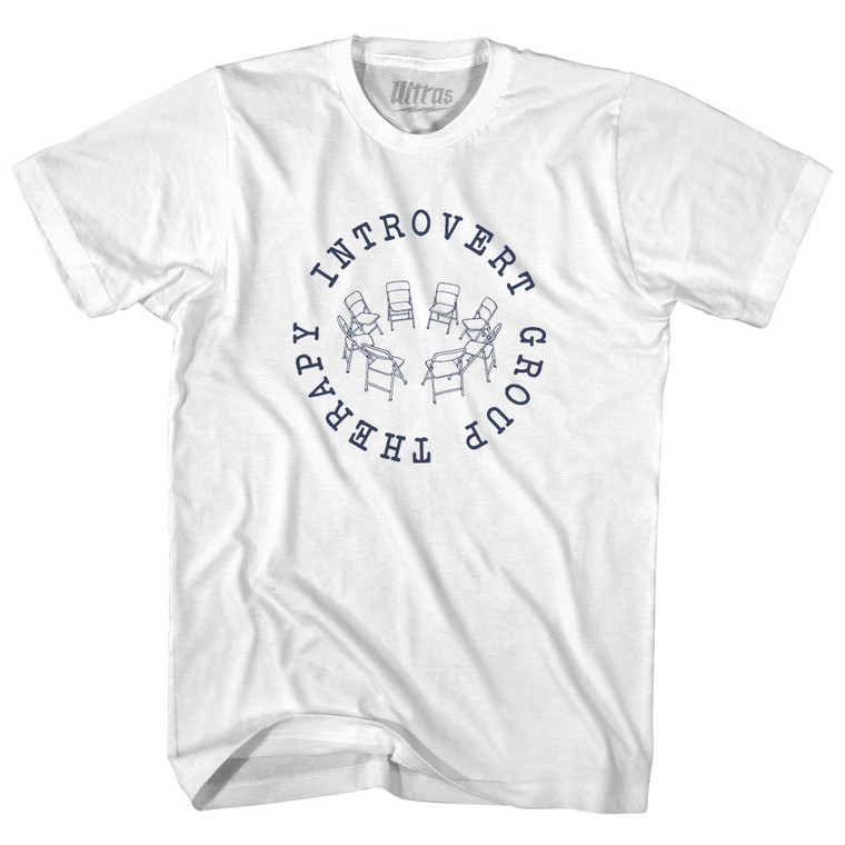 Introvert Group Therapy Womens Cotton Junior Cut T-Shirt - White