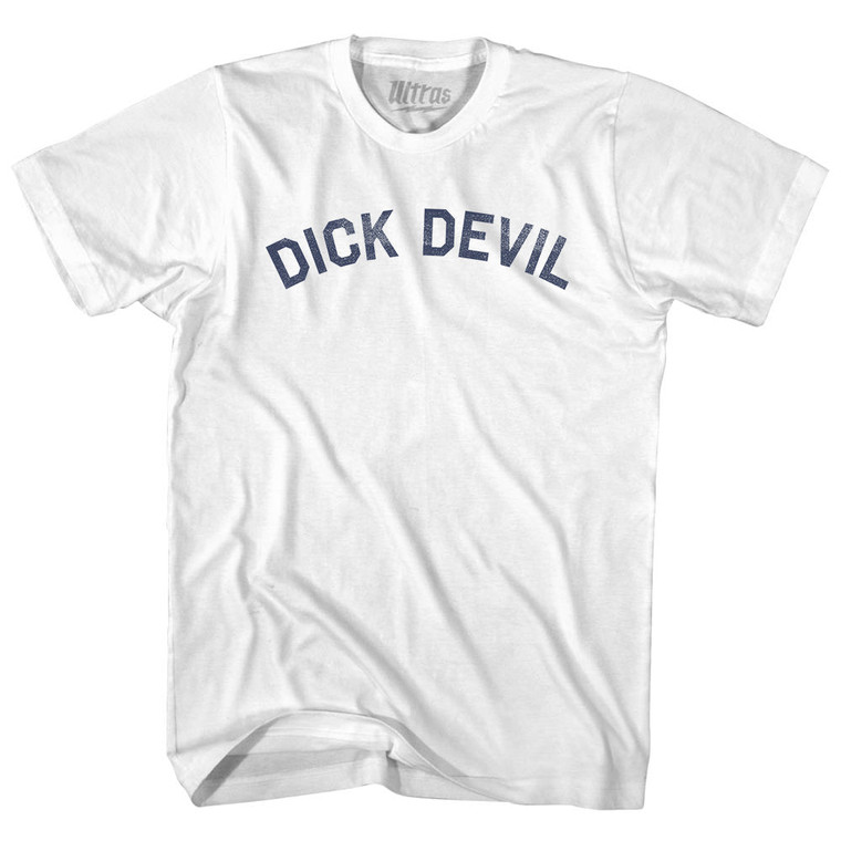 Dick Devil Womens Cotton Junior Cut T-Shirt - White