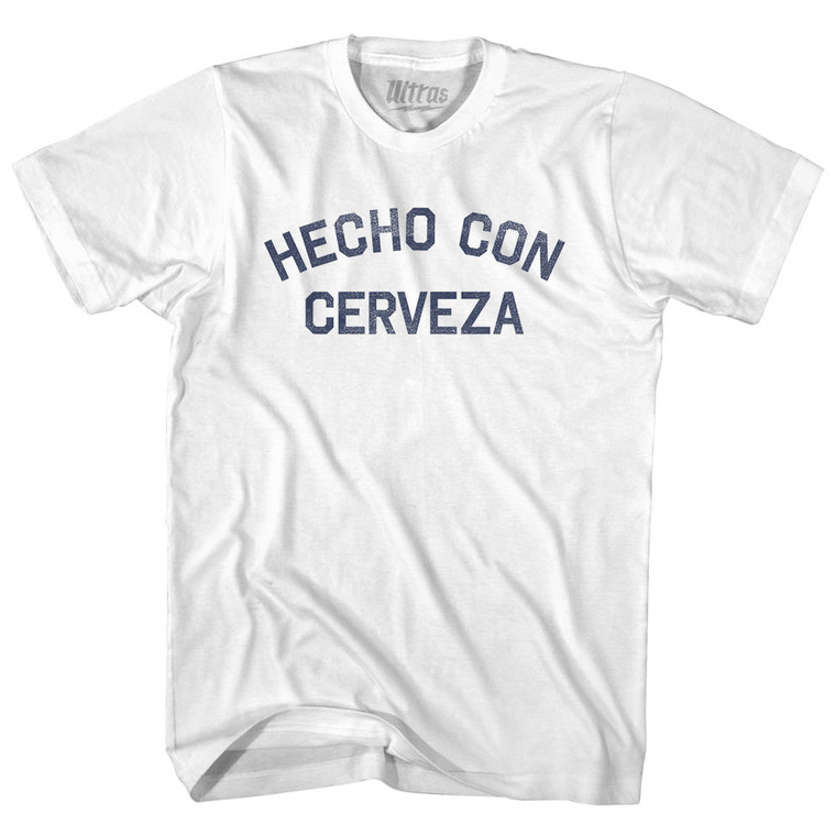 Hecho Con Cerveza Womens Cotton Junior Cut T-Shirt - White