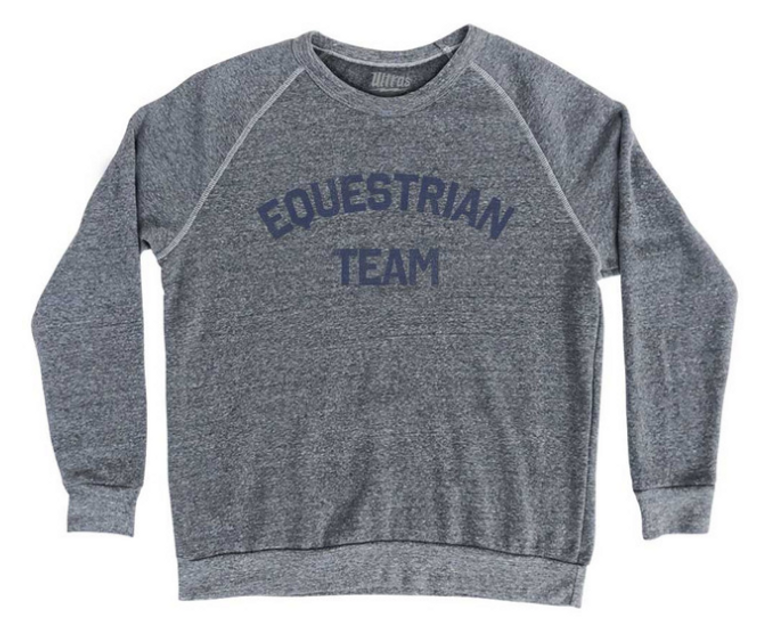 ADULT LARGE- Equestrian Team Adult Tri-Blend Sweatshirt - Athletic Grey- Final Sale Z22