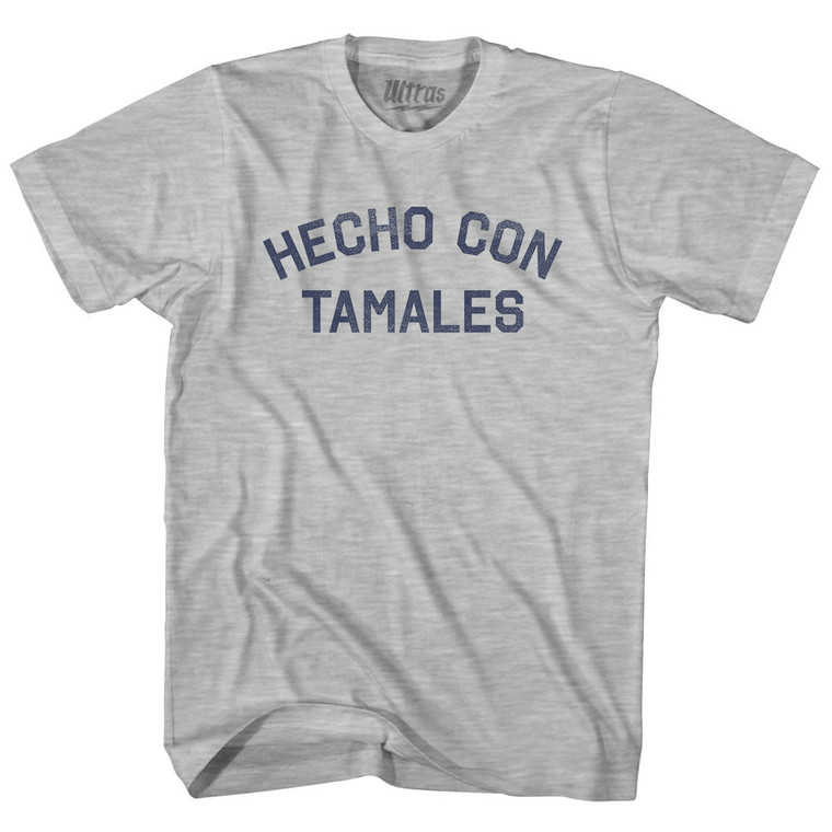 Hecho Con Tamales Adult Cotton T-shirt - Grey Heather