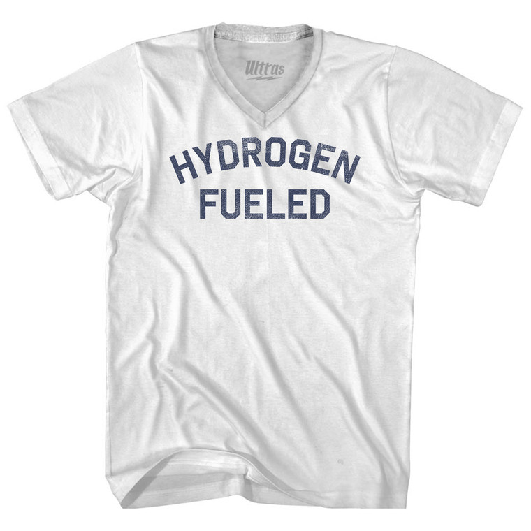 Hydrogen Fueled Adult Tri-Blend V-neck T-shirt - White