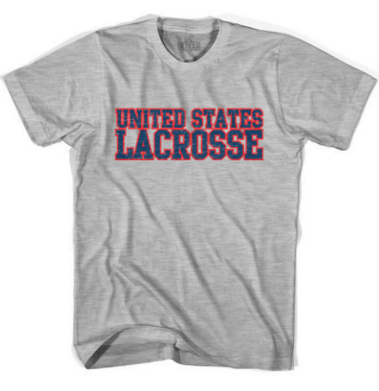 YOUTH LARGE- United States Lacrosse- Heather Grey T-shirt- Final Sale Z9