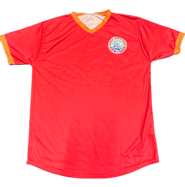 ADULT LARGE- New England Tea Men- Dark Red/ Orange- Soccer jersey- Final Sale J1