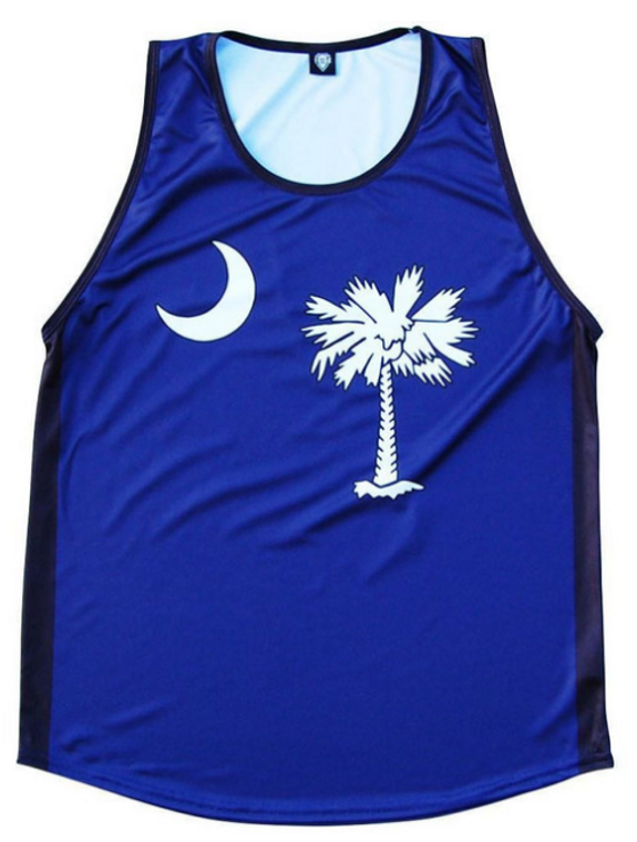 YOUTH X-LARGE- South Carolina Flag Sport Tank-Adult Made In USA - Navy- Final Sale T2