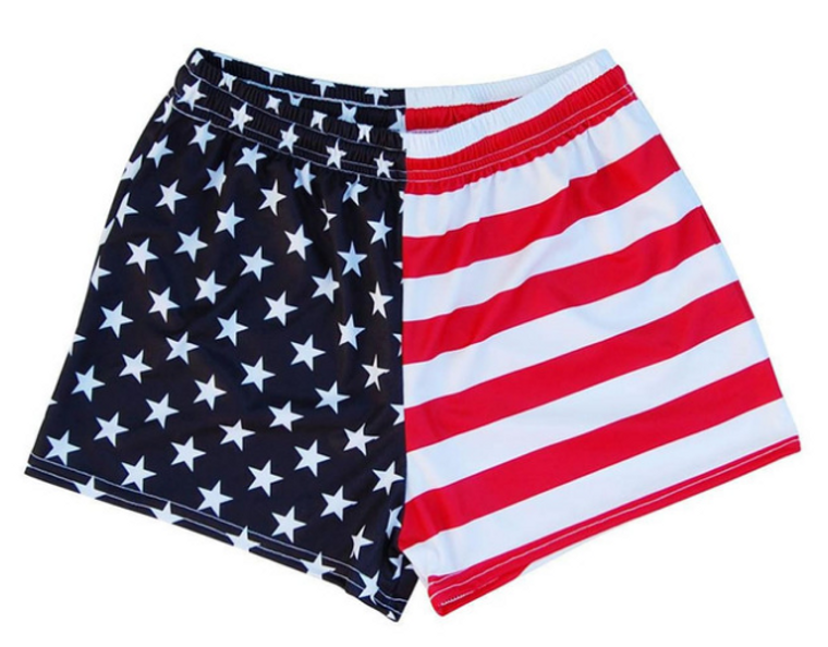 Women SMALL- Womens American Flag Jacks Sport Shorts Made In USA - Red White and Blue- Final Sale F7