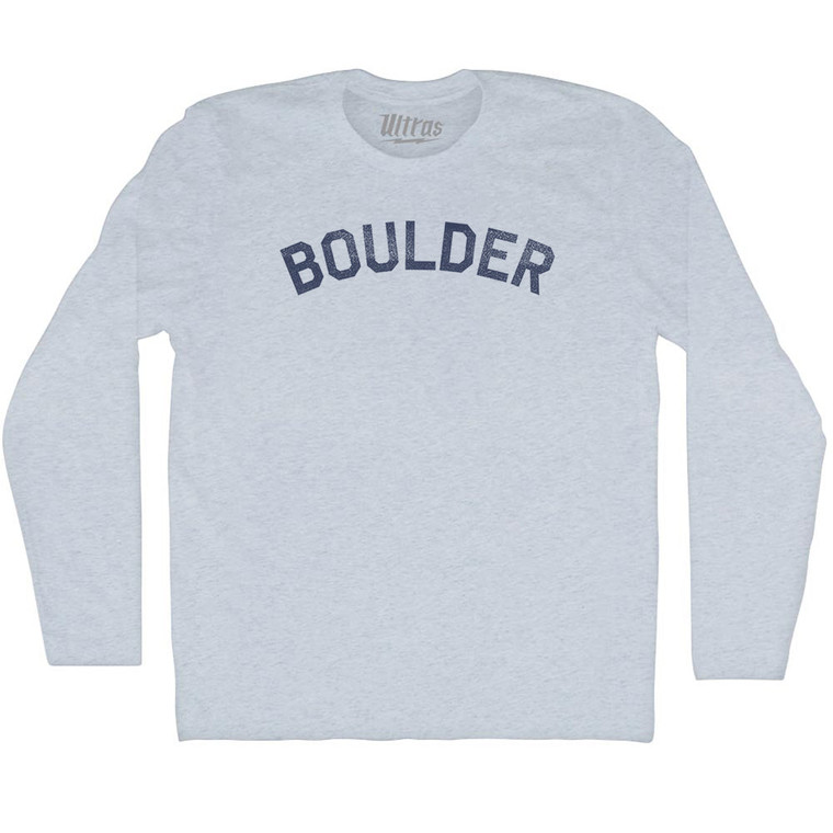 Boulder Adult Tri-Blend Long Sleeve T-shirt - Athletic White