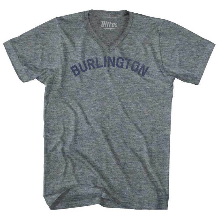 Burlington Adult Tri-Blend V-neck T-shirt - Athletic Grey