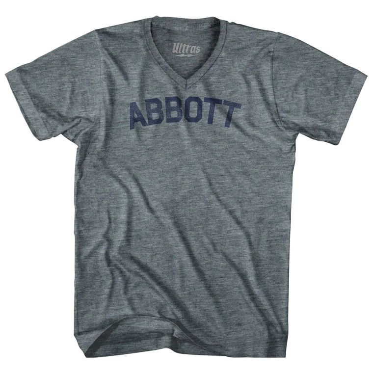 ABBOTT Tri-Blend V-neck Womens Junior Cut T-shirt - Athletic Grey