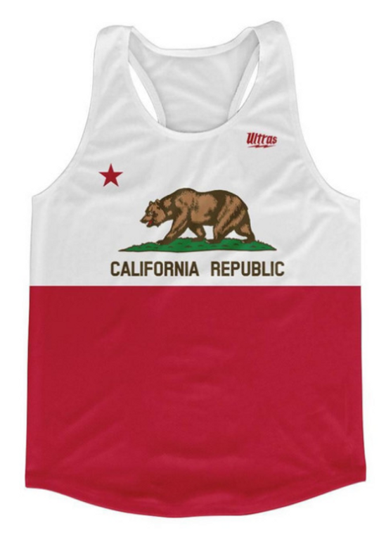 ADULT LARGE- California Flag -Track - Red/White- Final Sale T2