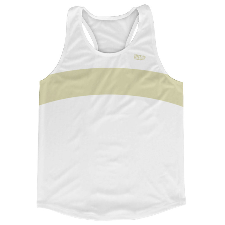 White And Vegas Gold Arch Running Track Tops Made In USA