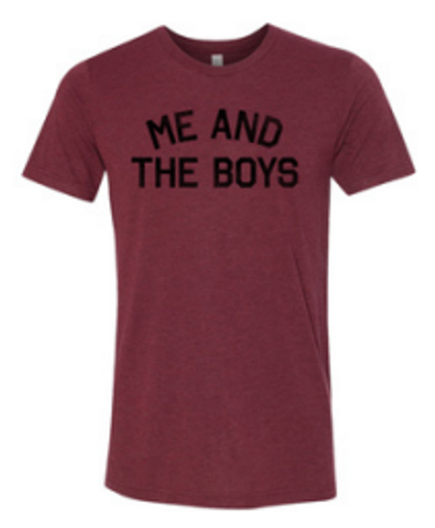 ADULT MEDIUM- ME AND THE BOYS- Cranberry T-shirt- Final Sale Z6