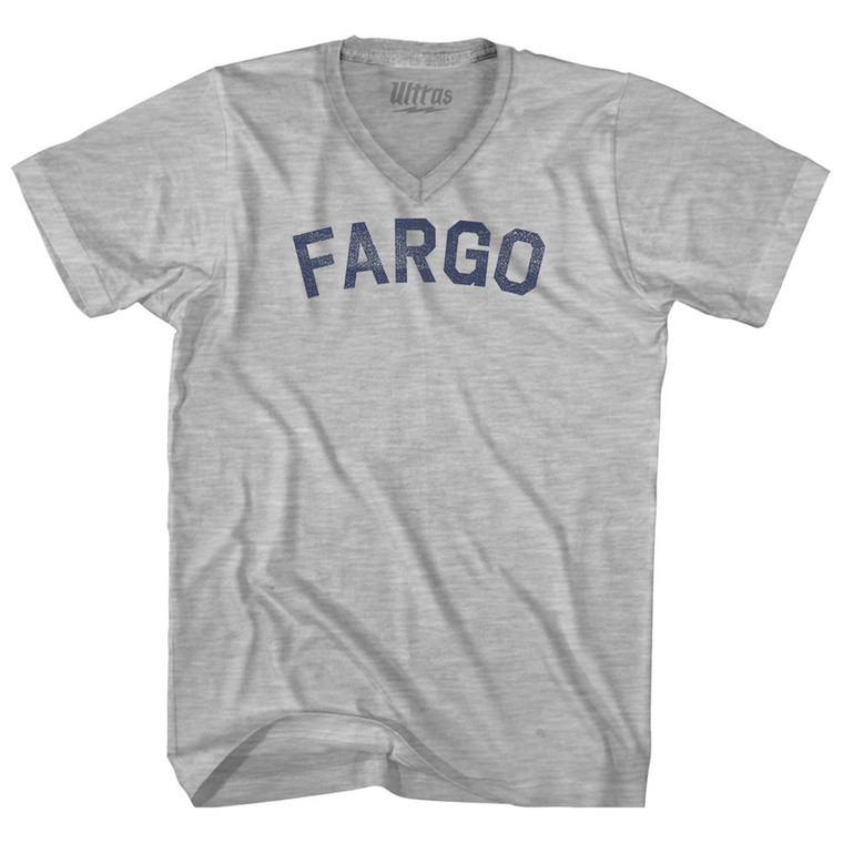Fargo Adult Cotton V-neck T-shirt - Grey Heather
