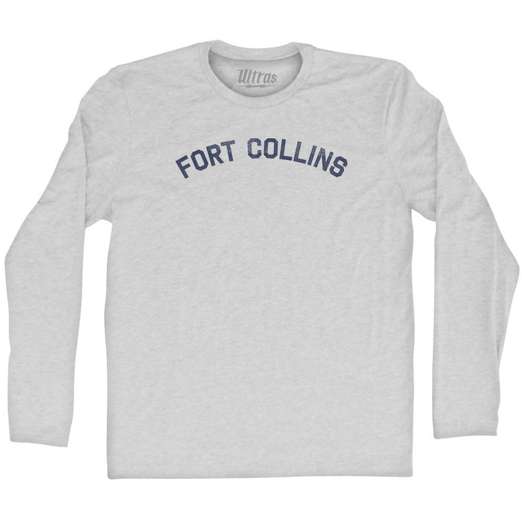 Fort Collins Adult Cotton Long Sleeve T-shirt - Grey Heather