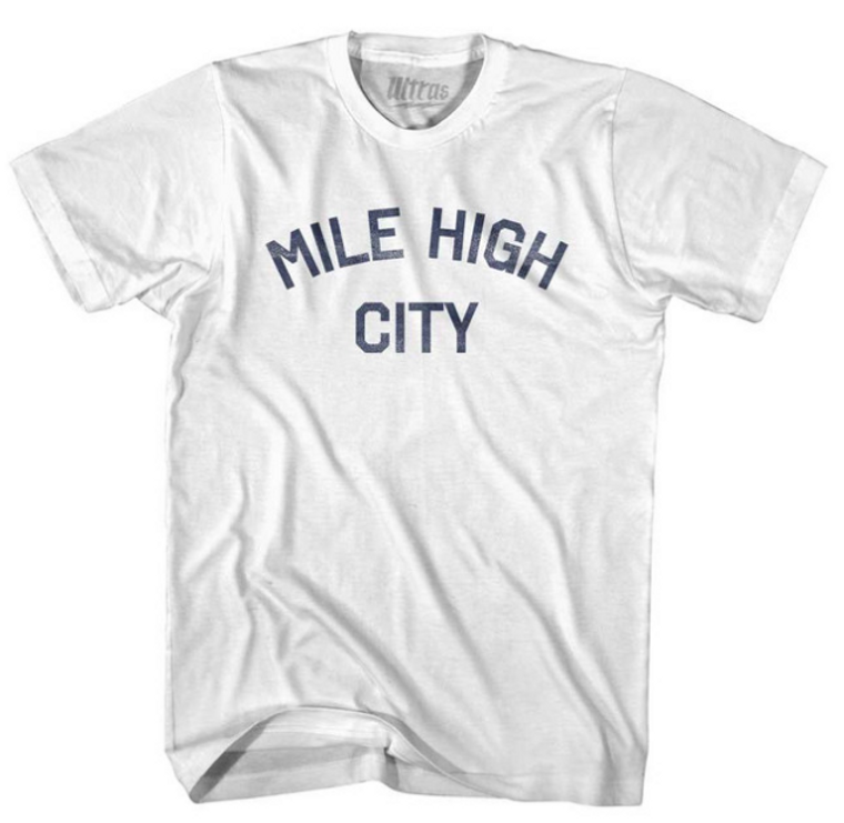 ADULT SMALL- Mile High City Adult Cotton T-Shirt - White- Final Sale Z4