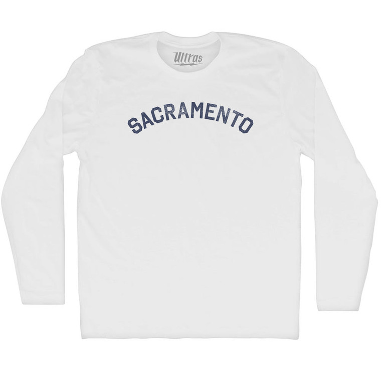 Sacramento Adult Cotton Long Sleeve T-shirt - White