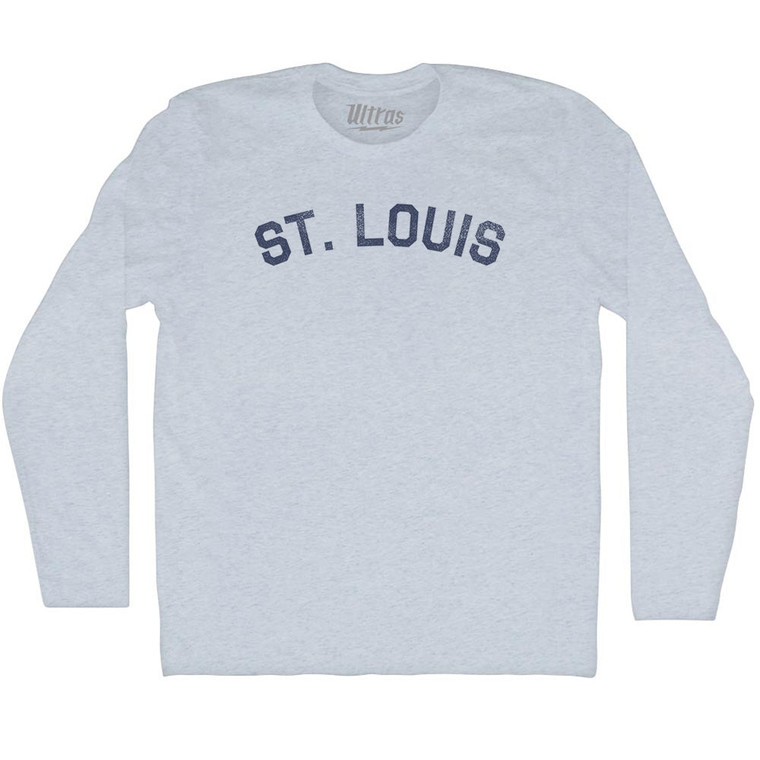 St Louis Adult Tri-Blend Long Sleeve T-shirt - Athletic White