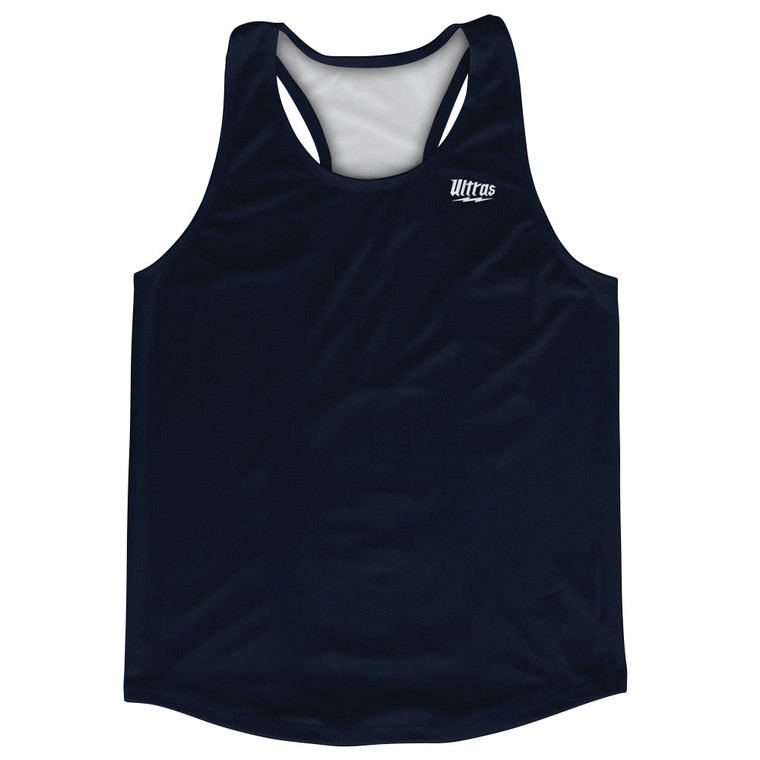 Ultras Logo Blue Navy Almost Black Running Racerback Singlet Track Tops Made In USA