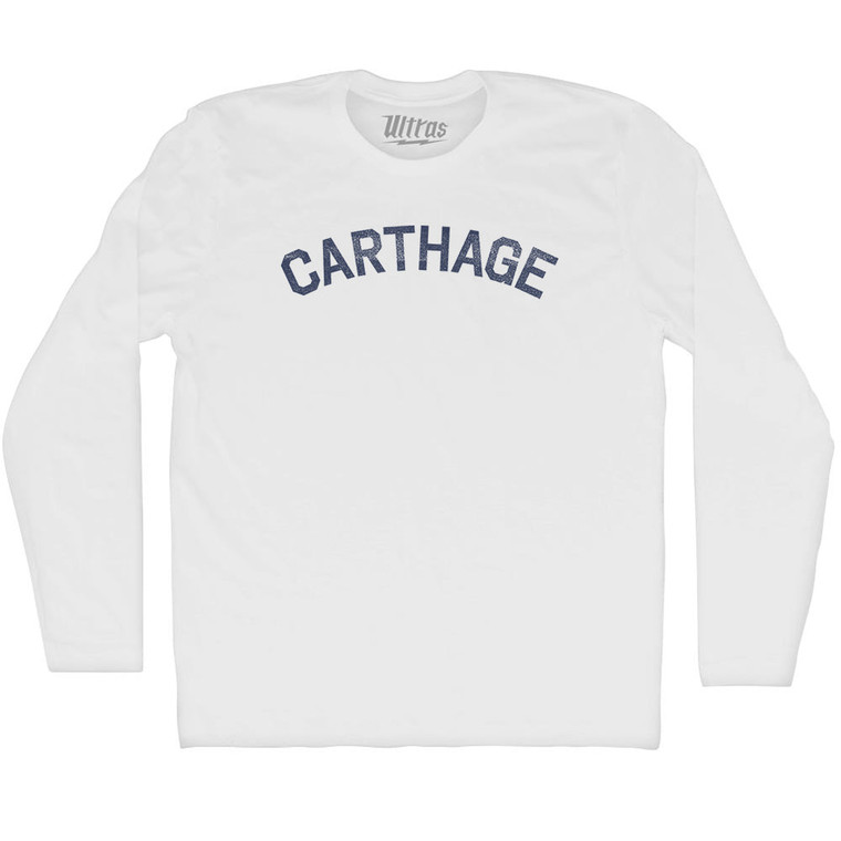 Carthage Adult Cotton Long Sleeve T-shirt - White