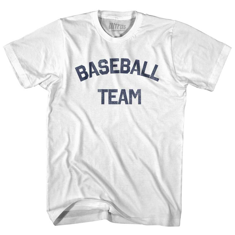 Baseball Team Adult Cotton T-shirt - White