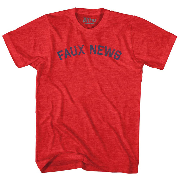 Faux News Adult Tri-Blend T-shirt - Athletic Red