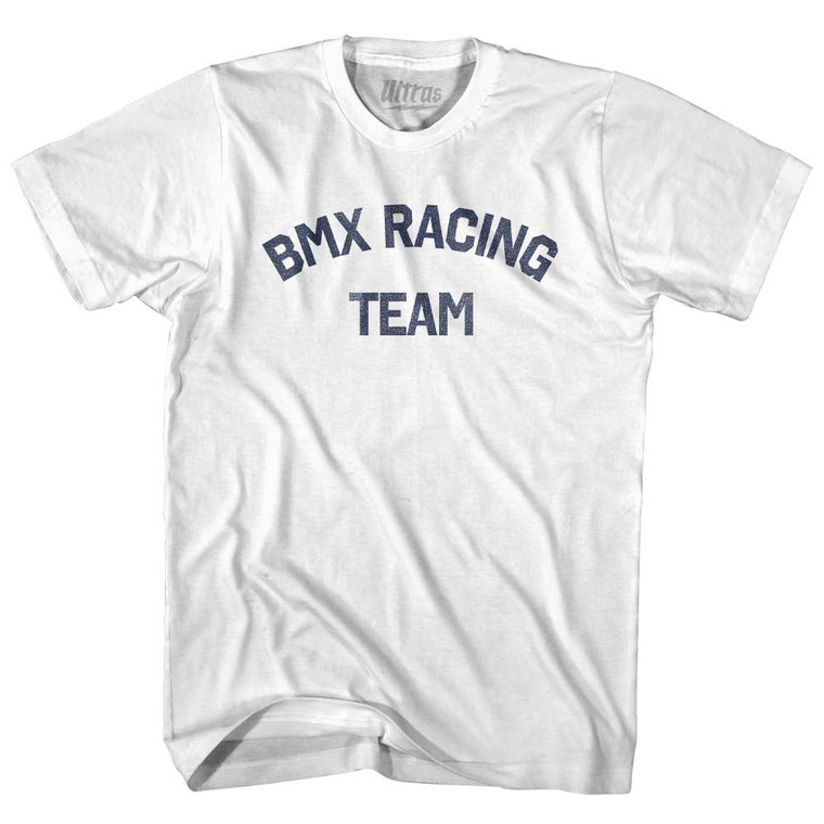 BMX Racing Team Adult Cotton T-shirt - White