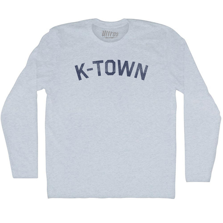 K-Town Adult Tri-Blend Long Sleeve T-shirt - Athletic White
