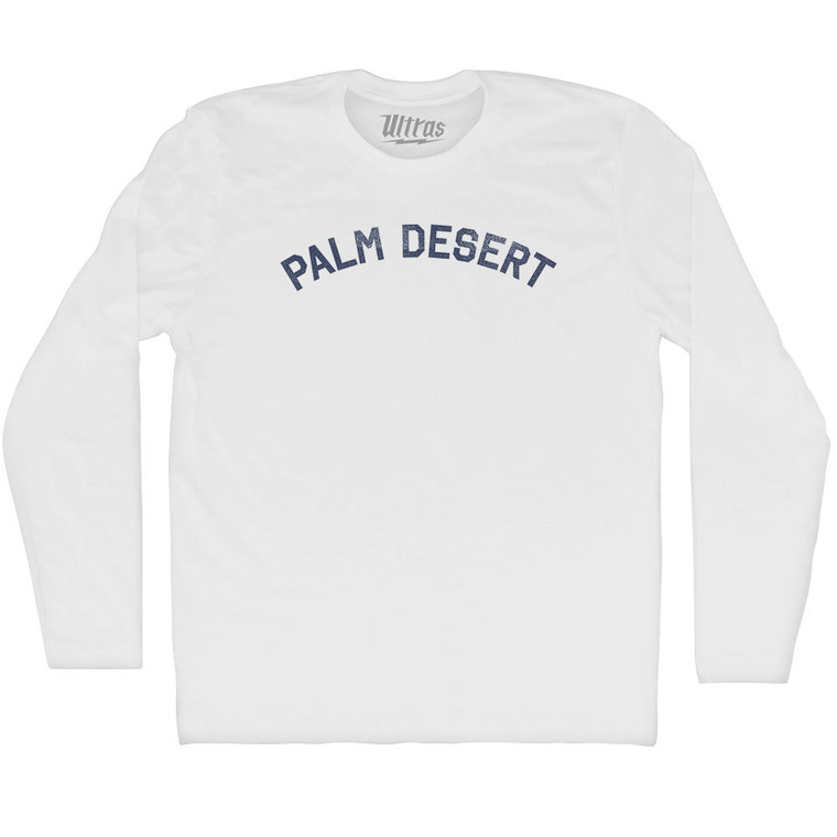 Palm Desert Adult Cotton Long Sleeve T-shirt - White