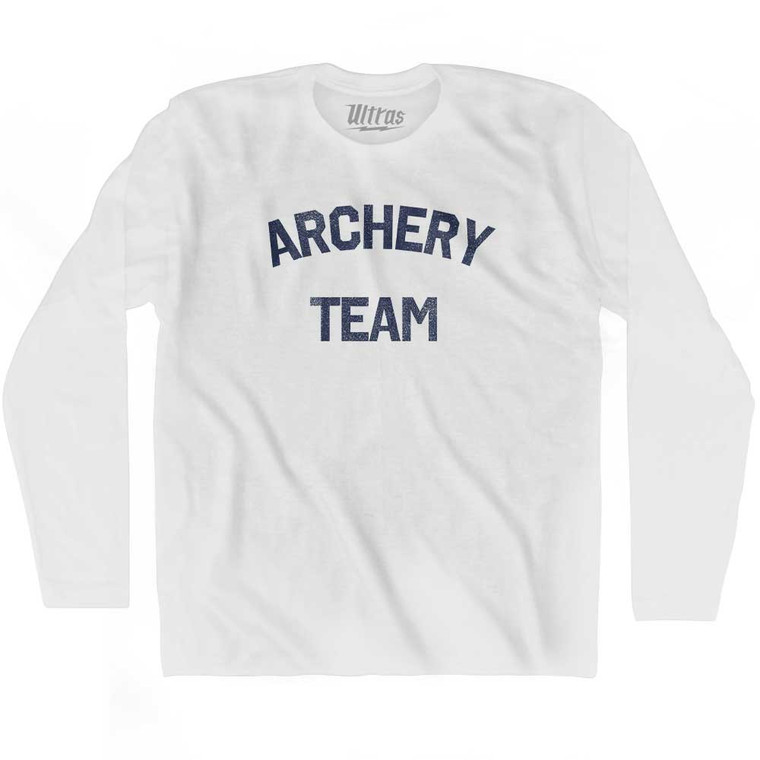 Archery Team Adult Cotton Long Sleeve T-shirt - White
