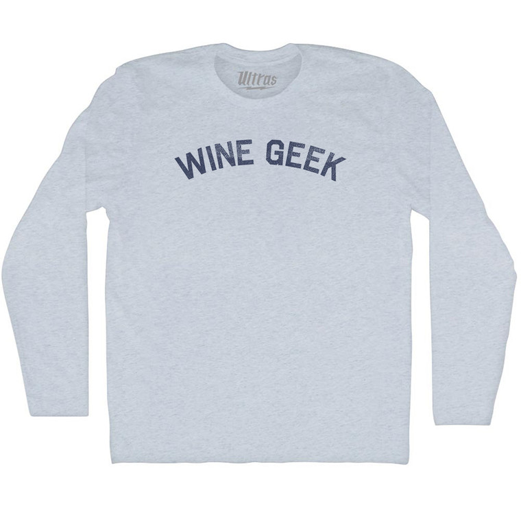 Wine Geek Adult Tri-Blend Long Sleeve T-shirt - Athletic White