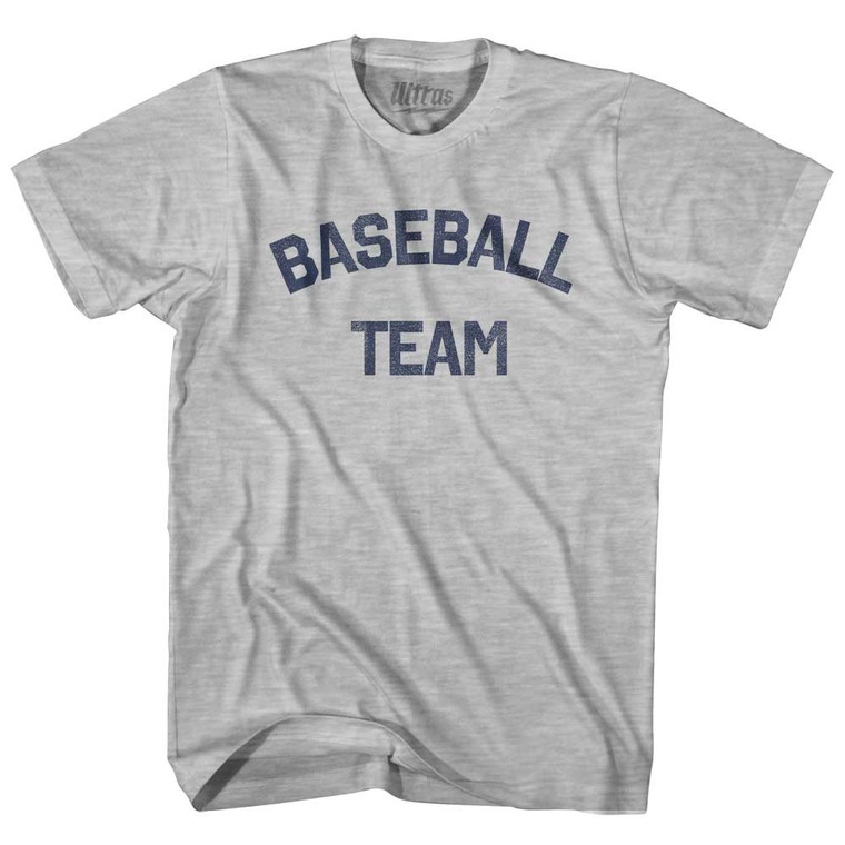 Baseball Team Adult Cotton T-shirt - Grey Heather