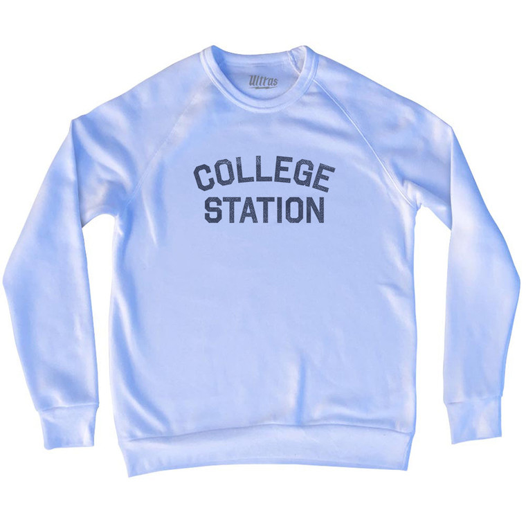 College Station Adult Tri-Blend Sweatshirt - White