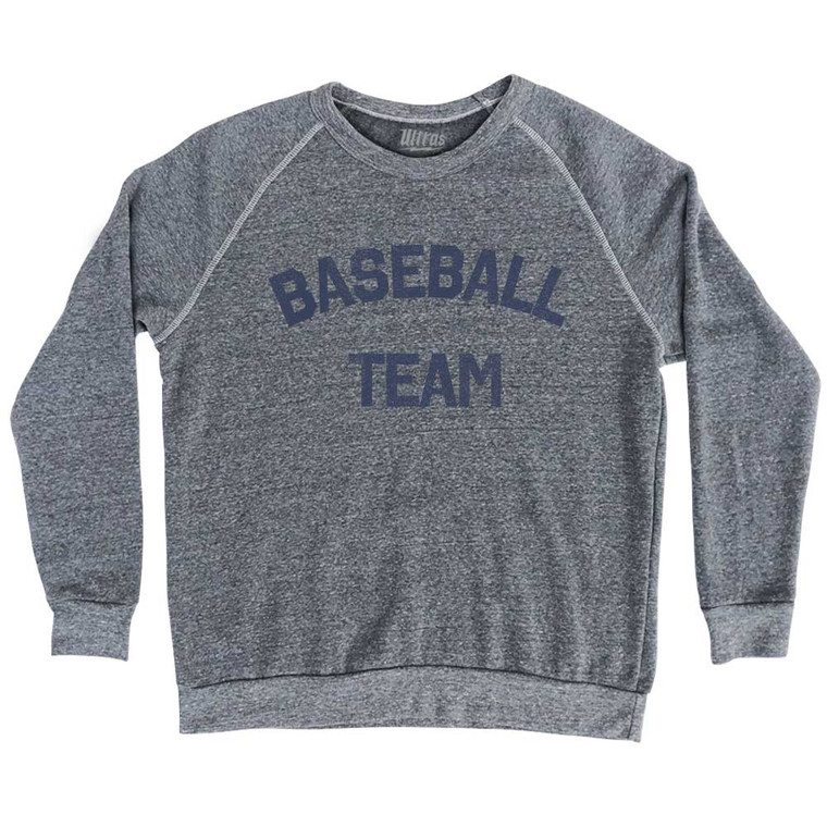 Baseball Team Adult Tri-Blend Sweatshirt - Athletic Grey