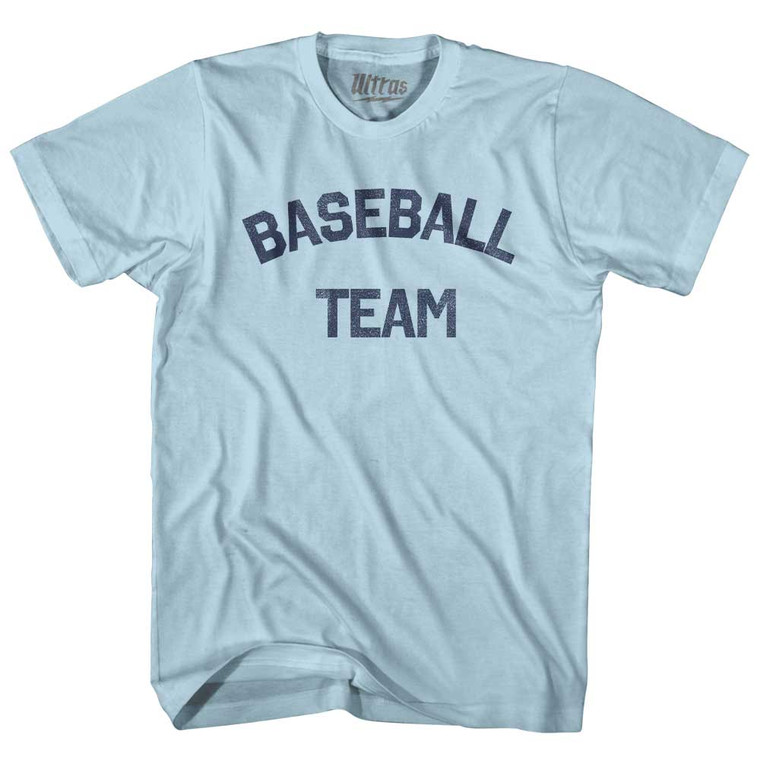 Baseball Team Adult Cotton T-shirt - Light Blue