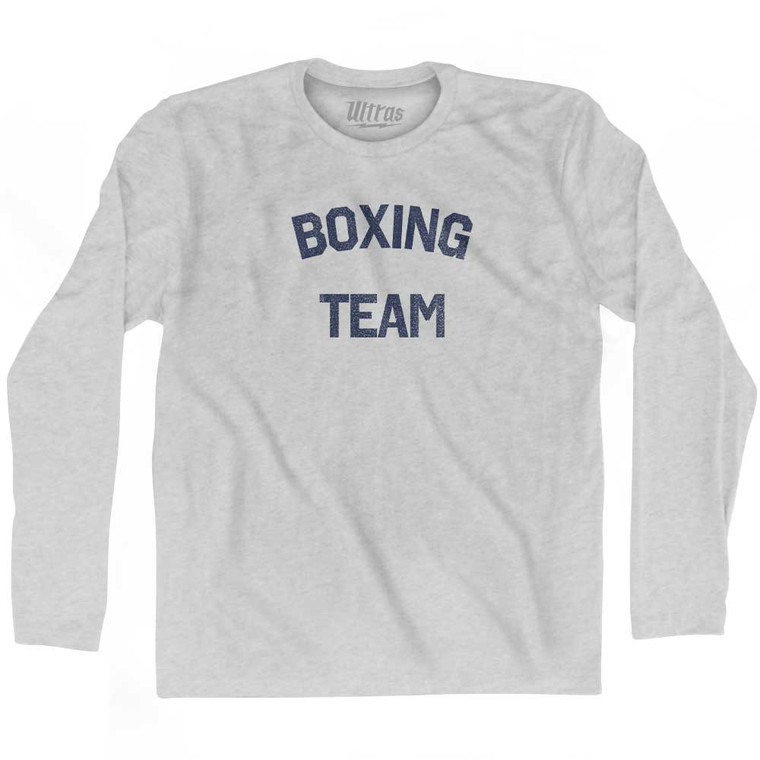 Boxing Team Adult Cotton Long Sleeve T-shirt - Grey Heather