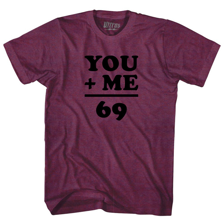 69 Math Equation Adult Tri-Blend T-shirt Athletic Cranberry