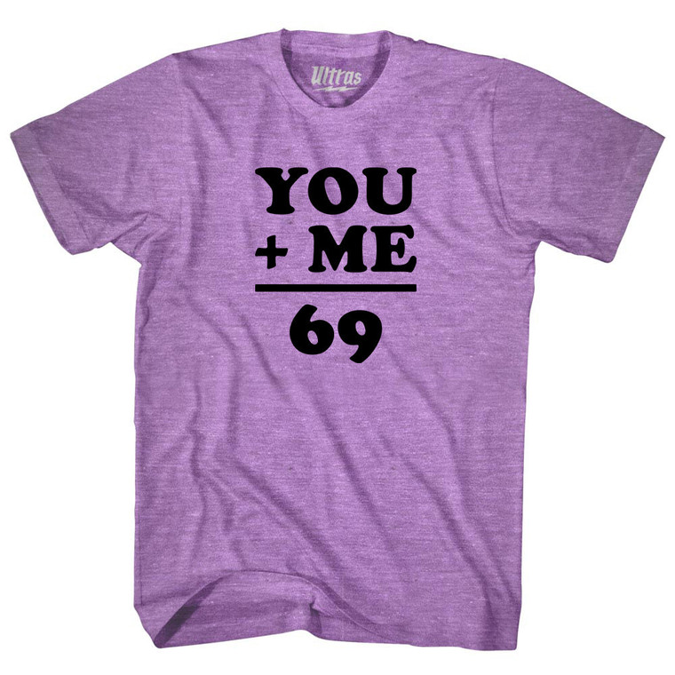 69 Math Equation Adult Tri-Blend T-shirt Athletic Purple