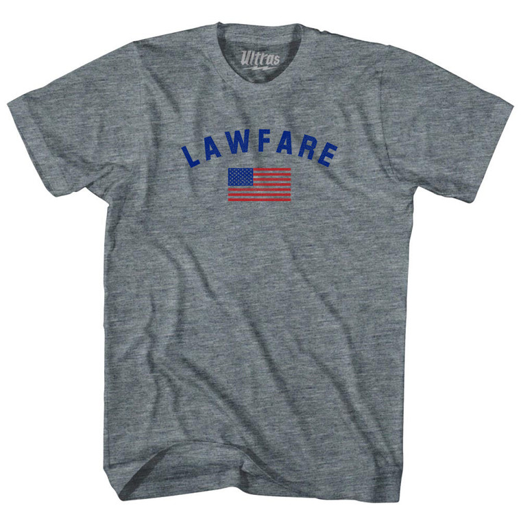 Lawfare American Flag Youth Tri-Blend T-shirt Athletic Grey
