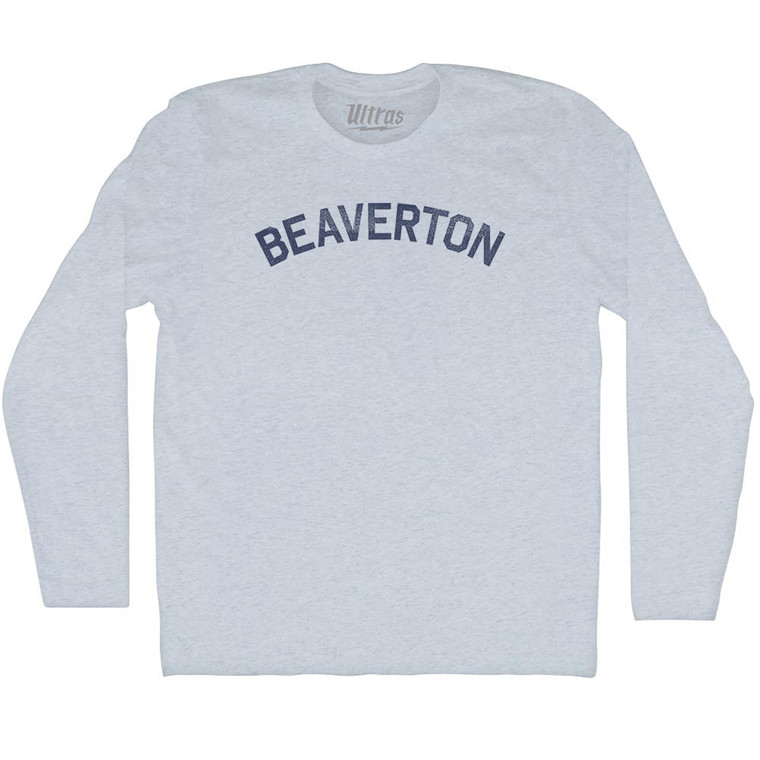 Beaverton Adult Tri-Blend Long Sleeve T-shirt - Athletic White